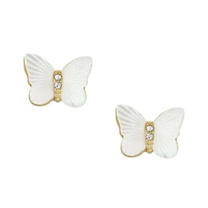 Ohrschmuck*Fossil JF04422710 Ohrringe Damen Radiant Wings Butterfly Perlmutt Weiß Gold-Ton