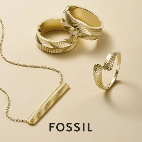 Ohrschmuck*Fossil JF04654710 Ohrstecker Damen Harlow Linear Herz Edelstahl Gold