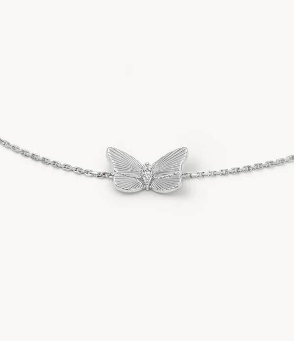 Kinderschmuck | Armbänder & Armreife*Fossil JFS00620040 Gliederarmband Damen Butterflies Zirkonia Sterlingsilber