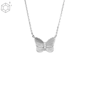 Halsketten*Fossil JFS00619040 Halskette mit Anhänger Damen Butterflies Sterlingsilber