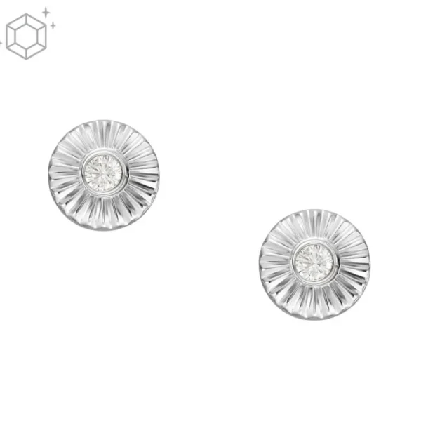 Ohrschmuck | Kinderschmuck*Fossil JFS00617040 Ohrstecker Damen Texture Circle Zirkonia Sterling-Silber