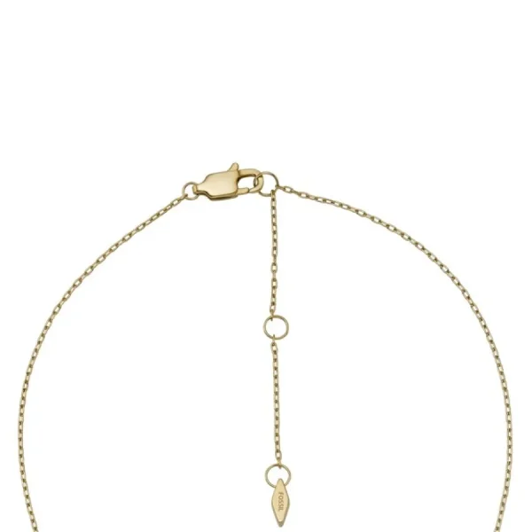 Halsketten*Fossil Kette-Anhänger Sadie Glitz Disc Edelstahl Gold-Ton JF04544710