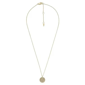 Halsketten*Fossil Kette-Anhänger Sadie Glitz Disc Edelstahl Gold-Ton JF04544710