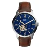 Herren Uhren Automatik*Fossil ME3110 Herren-Uhr Townsman Analog Automatik Leder-Band Ø 44 mm