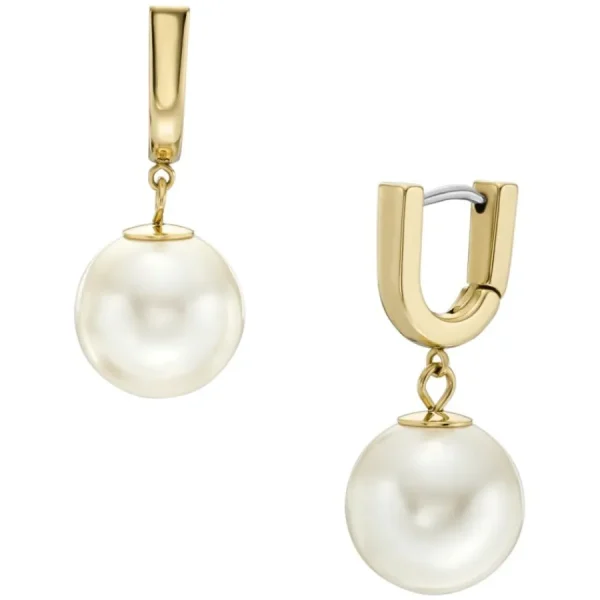 Ohrschmuck*Fossil Ohrringe Heritage Pearl D-Link Edelstahl Gold-Ton JF04730710