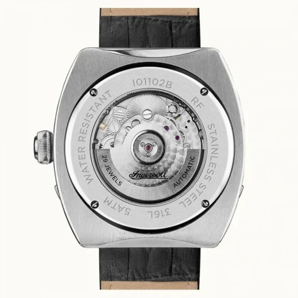 Herren Uhren Automatik*Ingersoll I01102B Herren-Uhr The Michigan Analog Automatik Leder-Armband Ø 45 mm