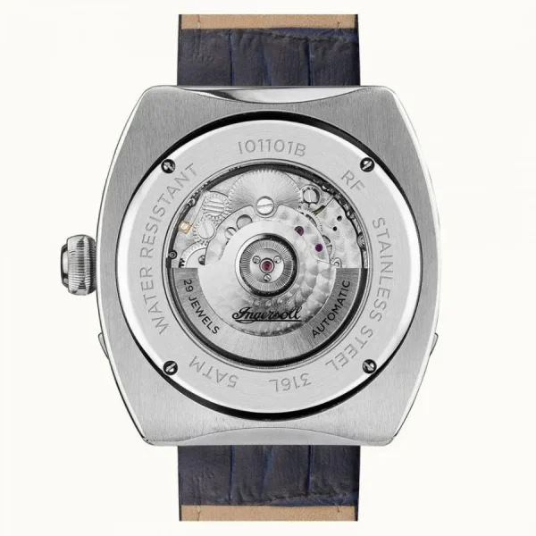 Herren Uhren Automatik*Ingersoll I01101B Herren-Uhr The Michigan Analog Automatik Leder-Armband Ø 45 mm