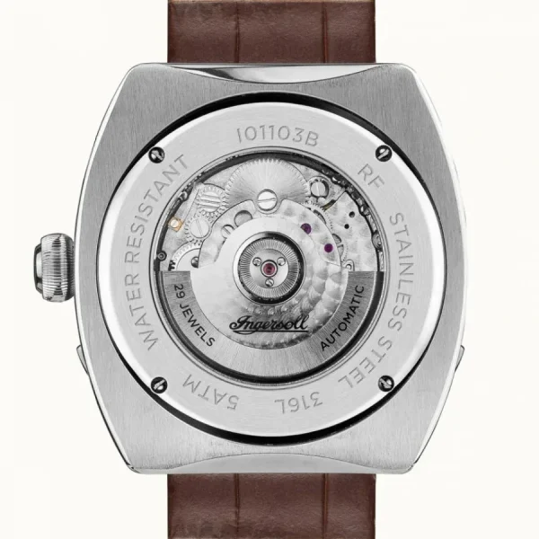 Herren Uhren Automatik*Ingersoll I01103B Herren-Uhr The Michigan Analog Automatik Leder-Armband Ø 45 mm