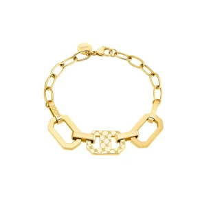 Armbänder & Armreife*JOOP! 2035035 Armband Damen Logo Kornblume Hexagon-Form IP Vergoldet