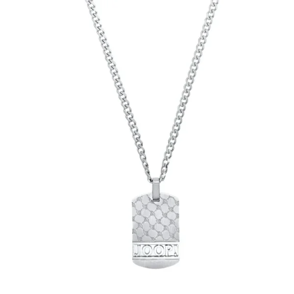 Halsketten*JOOP! 2033967 Halskette Anhänger Herren Dog-Tag Logo Kornblume Edelstahl 60 cm