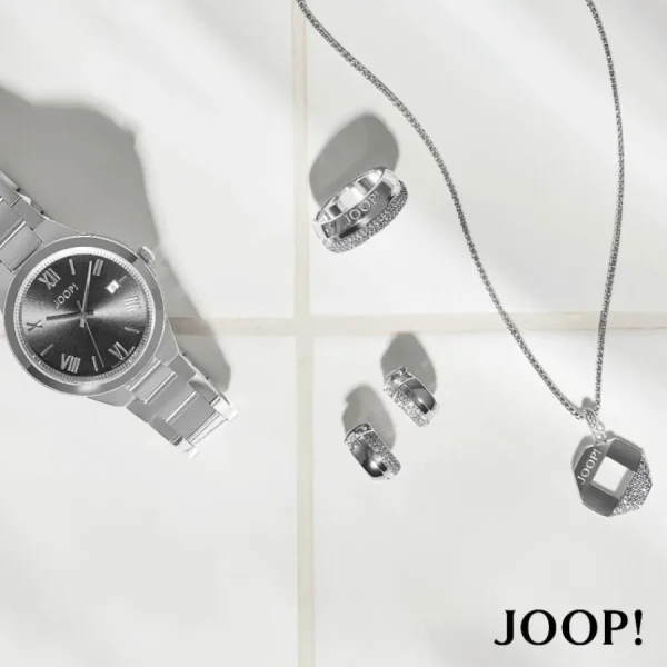 Halsketten*JOOP! 2035938 Halskette mit Anhänger Damen Achteck Logo Zirkonia Sterling-Silber