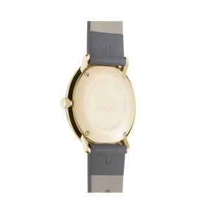 Damen Designer Uhren*Junghans 47/7854.02 Damen-Uhr Max Bill Analog Quarz mit Leder-Armband Gold-Ton