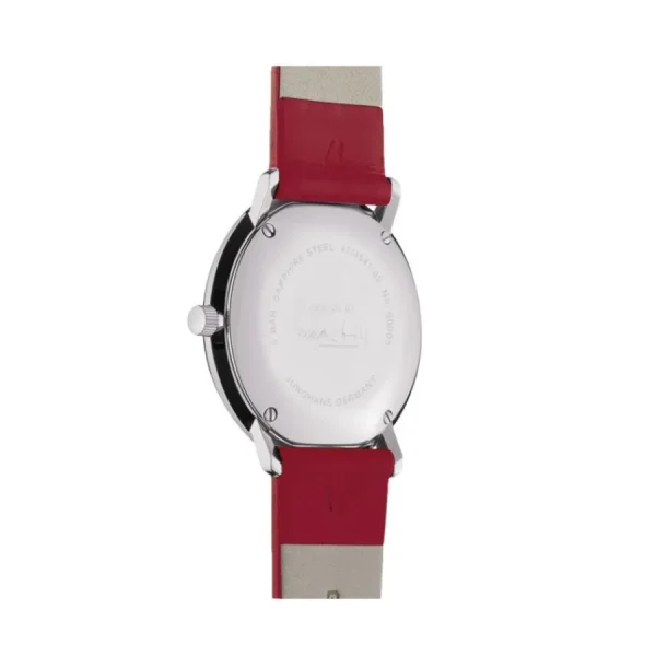 Damen Designer Uhren*Junghans 47/4541.02 Damen-Uhr Max Bill Analog Quarz Leder-Armband