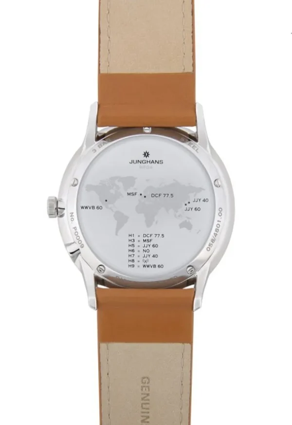 Herren Designer Uhren* Junghans Junghans 058/4801.00 Herren-Funkuhr Meister Mega Analog mit Leder-Armband