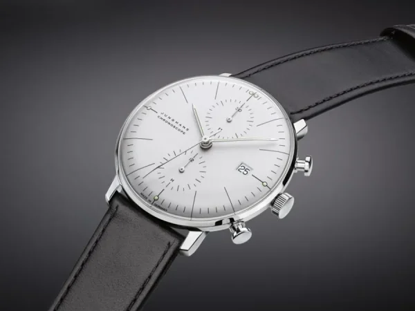 Herren Uhren Automatik* Junghans Junghans 027/4600.04 Herren-Uhr Max Bill Chronoscope Automatik Leder-Band