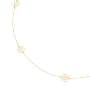 Halsketten* Karat 99071740450 Collier Kette Damen Ankerkette Runde Elemente Glanz 375/- Gelbgold