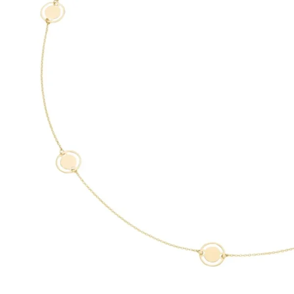 Halsketten* Karat 99071740450 Collier Kette Damen Ankerkette Runde Elemente Glanz 375/- Gelbgold