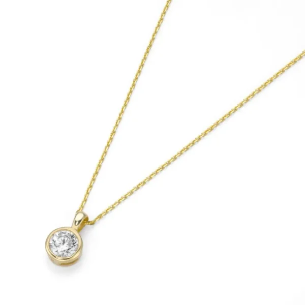 Halsketten* Karat 99012040450 Halskette mit Anhänger Damen 375/- Gelb-Gold Zirkonia