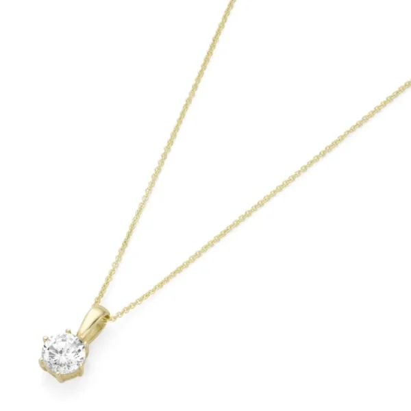 Halsketten* Karat 99023840450 Kette mit Anhänger Damen 375/- Gelb-Gold Zirkonia Weiss