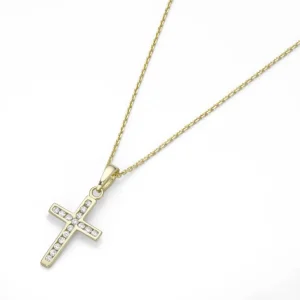 Halsketten* Karat 99012640 Kette mit Anhänger Damen Kreuz 375/- Gelb-Gold Zirkonia