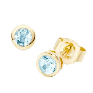 Ohrschmuck* Karat 94026840 Ohrringe Ohrstecker Damen Blautopas 375/- Gelb-Gold