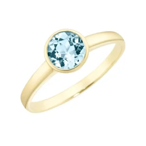 Ringe* Karat 93008840540 Ring Damen Blautopas Zargenfassung 375/- Gelb-Gold Gr. 54