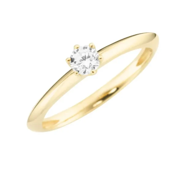 Ringe* Karat 9301214000 Ring Damen im Brillantschliff 375-er Gelb-Gold Zirkonia