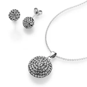 Sets* Karat 99011793450 Set Ohrringe Kette mit Anhänger Damen Swarovski Silber