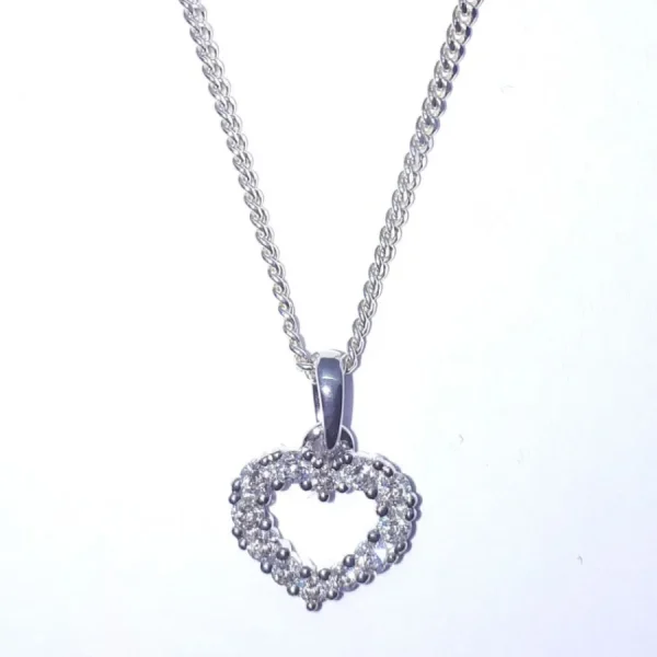 Anhänger* Karat FE6357/2 Ketten-Anhänger Damen Herz 585er Weissgold Zirkonia Weiss