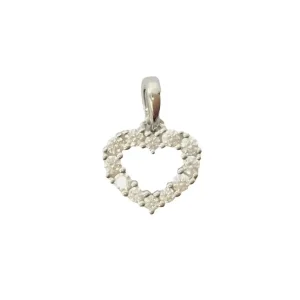Anhänger* Karat FE6357/2 Ketten-Anhänger Damen Herz 585er Weissgold Zirkonia Weiss