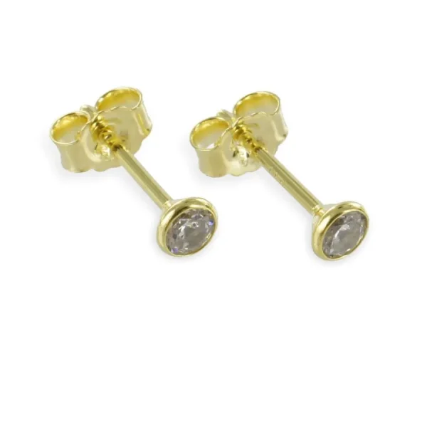 Ohrschmuck* Karat FE2648 Ohrringe Ohrstecker Damen Classic Zirkonia 333/- Gelbgold Ø 3 mm