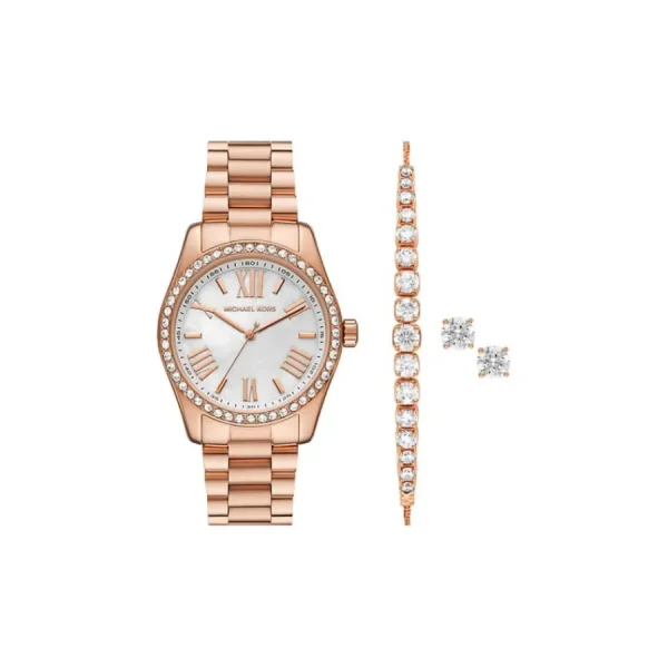 Armbänder & Armreife | Sets*Michael Kors Damen-Uhr-Set Lexington Armband Ohrringe Rosé MK1088SET