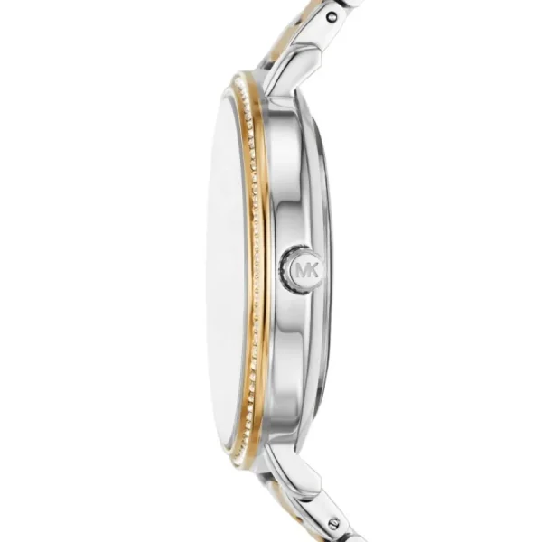 Damen Designer Uhren*Michael Kors MK4595 Damen-Uhr Pyper Pavé Analog Quarz Edelstahl-Armband Goldton