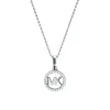 Halsketten*Michael Kors MKC1108AN040 Halskette mit Pavé-Logoanhänger Damen Zirkonia Silber