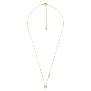 Halsketten*Michael Kors MKC1208AN710 Halskette mit Pavé-Anhänger Damen Zirkonia Silber Gold