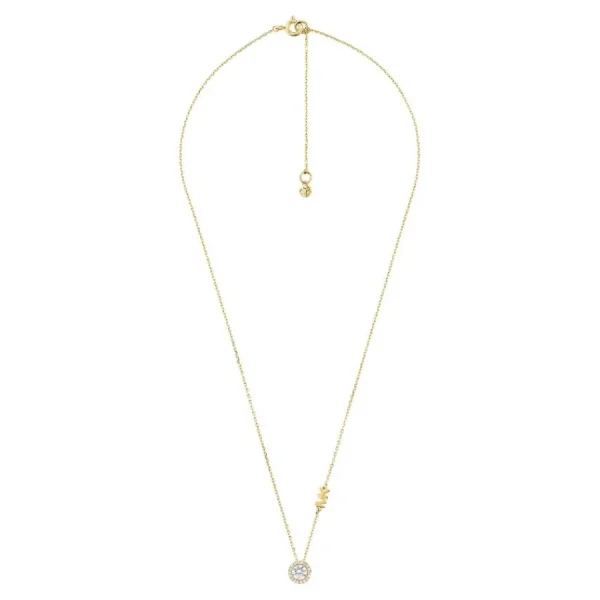 Halsketten*Michael Kors MKC1208AN710 Halskette mit Pavé-Anhänger Damen Zirkonia Silber Gold