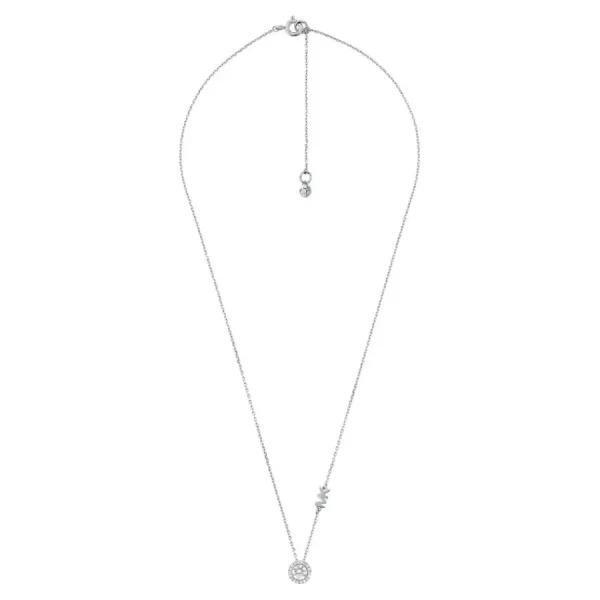 Halsketten*Michael Kors MKC1208AN040 Halskette mit Pavé-Anhänger Damen Logo Zirkonia Silber