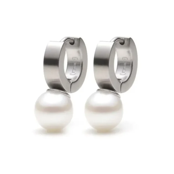 Ohrschmuck*Monomania 30319 Creolen Ohrringe Damen Pearl´s Kiss Edelstahl