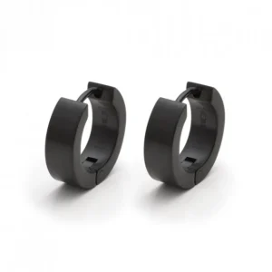 Ohrschmuck*Monomania 30155 Ohrringe Creolen Herren Schwarz Edelstahl Ø 10 mm