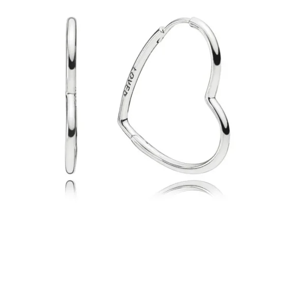 Ohrschmuck*Pandora 297822 Ohrringe Creolen Damen Asymmetric Hearts of Love Sterling-Silber