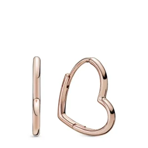 Ohrschmuck*Pandora 288307 Ohrringe Creolen Asymmetric Heart 14k Rose Gold Plattiert