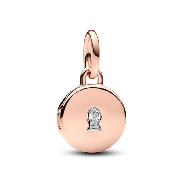 Anhänger*Pandora 783066C01 Charm-Anhänger Aufklappbar & Gravierbar Liebesmedaillon Rosé