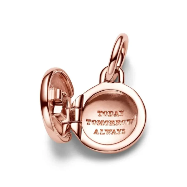 Anhänger*Pandora 783066C01 Charm-Anhänger Aufklappbar & Gravierbar Liebesmedaillon Rosé