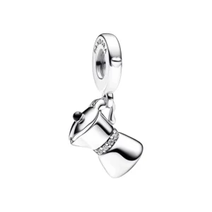 Anhänger*Pandora 792679C01 Charm-Anhänger Damen Espressokanne Zirkonia Sterling-Silber