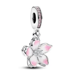 Anhänger*Pandora 790667C01 Charm-Anhänger Damen Kirschblüten Zirkonia Silber