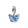 Anhänger*Pandora 792698C01 Charm-Anhänger Damen Blauer Murano-Glas Schmetterling Silber