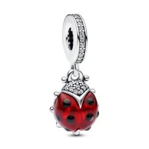 Anhänger*Pandora 792571C01 Charm-Anhänger Damen Roter Marienkäfer Sterling-Silber