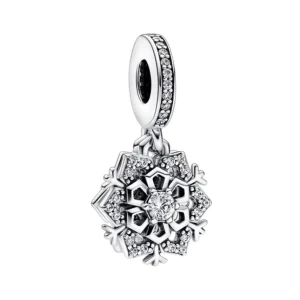 Anhänger*Pandora 792355C01 Charm-Anhänger Damen Doppelte Funkelnde Schneeflocke Silber