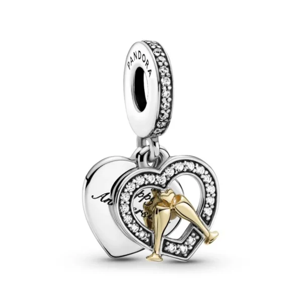 Anhänger*Pandora 799322C01 Charm-Anhänger Damen Jahrestag Zweifarbig Sterlingsilber 14k Gold