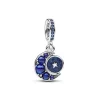 Anhänger*Pandora 792979C01 Charm-Anhänger Damen Funkelnder Drehender Mond Blau Silber
